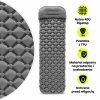 Ultralekki materac dmuchany jednoosobowy do spania na kemping i trekking HyperMotion Campmat – 190x56 cm – szary